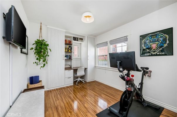 Fitness Equipment, Home Office, Interior, Wood Texture Flooring