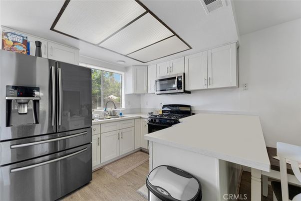 Interior, Kitchen, Stainless Steel Appliances, Wood Texture Flooring
