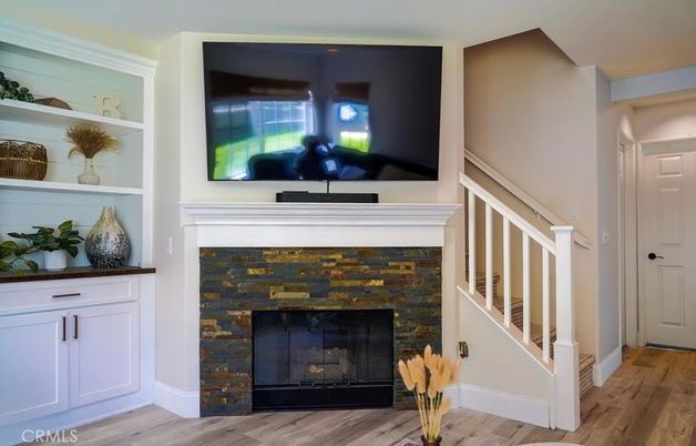 Fireplace, Interior, Wood Texture Flooring