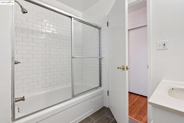 Bathroom, Glass Shower, Interior, Wood Texture Flooring
