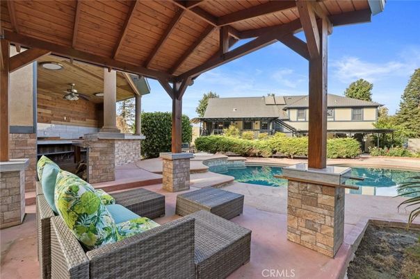 Exterior, Fireplace, Pool