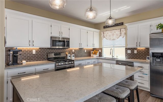 Interior, Kitchen, Pendant Lights, Stainless Steel Appliances, Wood Texture Flooring