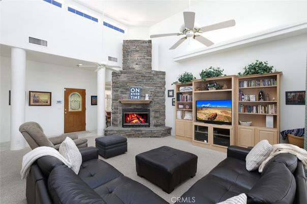 Fireplace, Interior, Living room, Stone Walls