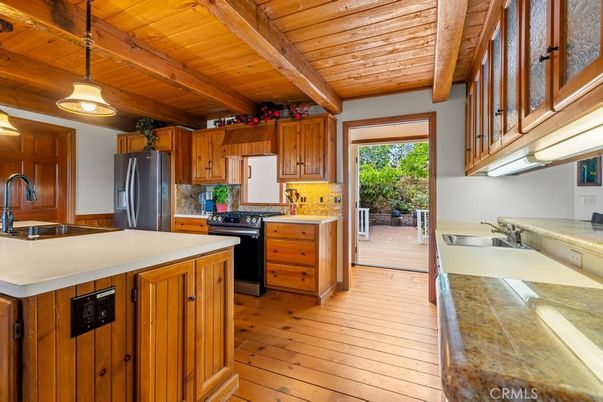 Interior, Kitchen, Pendant Lights, Wooden Beams, Wooden Ceilings, Wood Texture Flooring