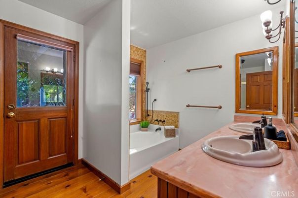 Bathroom, Dual Sink Vanities, Interior, Wood Texture Flooring