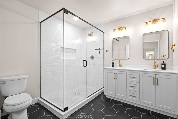Bathroom, Dual Sink Vanities, Glass Shower, Interior