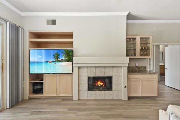 Fireplace, Interior, Wood Texture Flooring