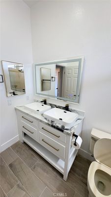 Bathroom, Dual Sink Vanities, Interior, Wood Texture Flooring