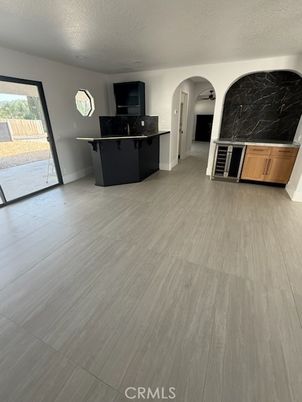 Interior, Kitchen, Marble Walls, Wood Texture Flooring