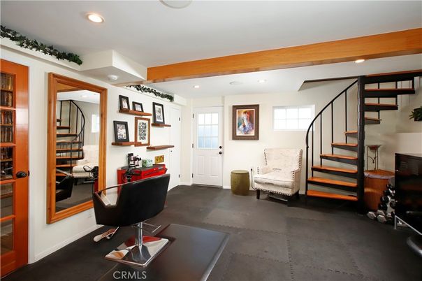 Home Office, Interior, Recessed Lighting, Wooden Beams