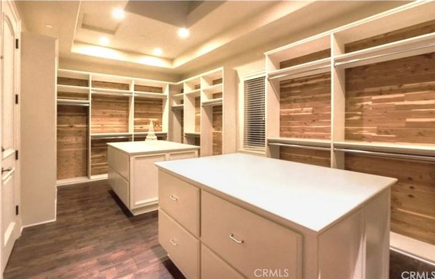 Interior, Recessed Lighting, Walk-in Closets, Wood Texture Flooring, Wooden Walls