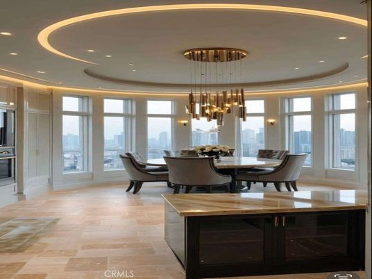 Dining room, Interior, Pendant Lights, Recessed Lighting