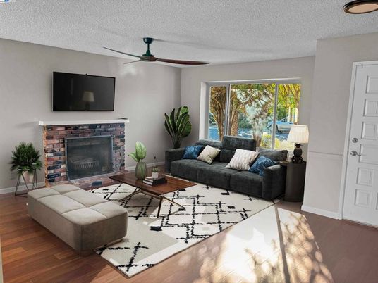 Fireplace, Interior, Living room, Wood Texture Flooring