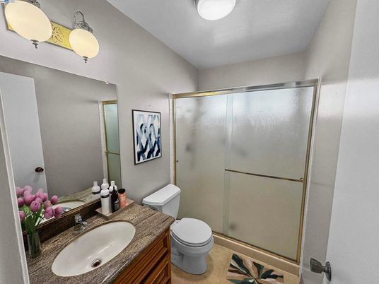 Bathroom, Glass Shower, Interior, Wood Texture Flooring