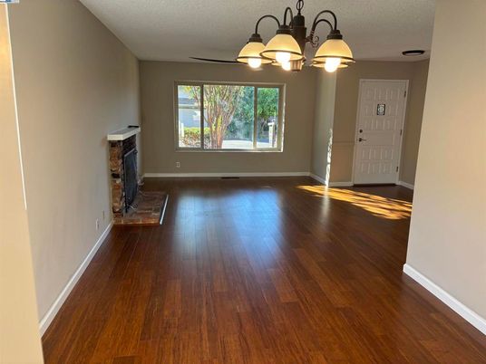 Empty room, Fireplace, Interior, Wood Texture Flooring