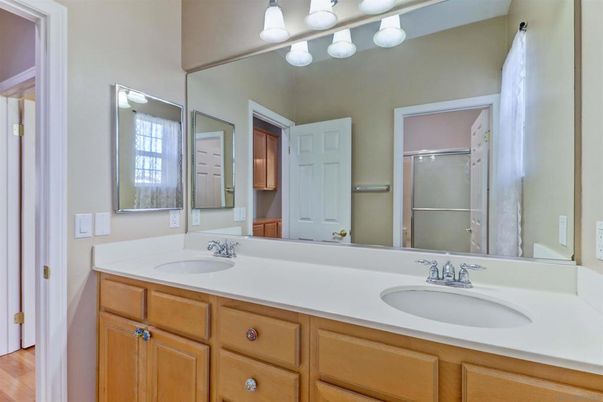 Bathroom, Dual Sink Vanities, Glass Shower, Interior