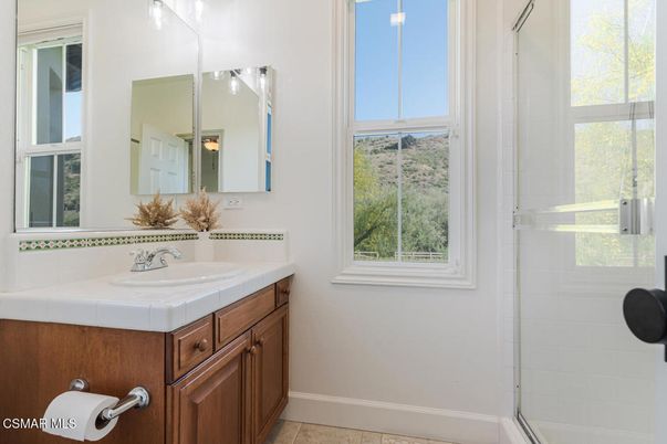 Bathroom, Glass Shower, Interior, Tile Countertops