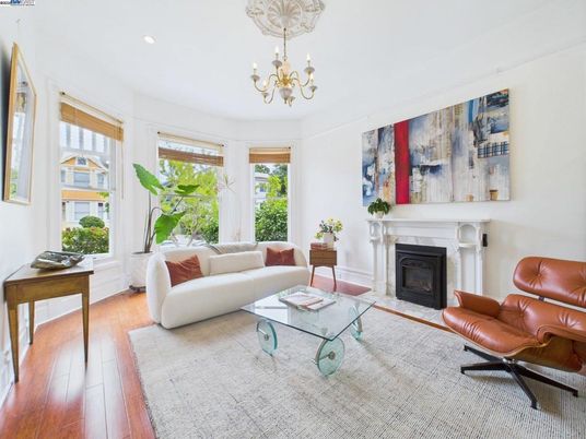 Chandelier, Fireplace, Interior, Living room, Recessed Lighting, Wood Texture Flooring