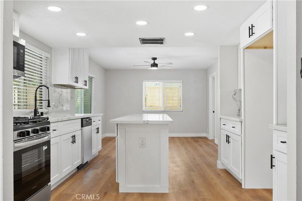 Interior, Kitchen, Recessed Lighting, Wood Texture Flooring