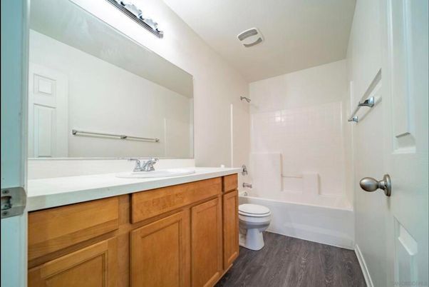 Bathroom, Dual Sink Vanities, Interior, Wood Texture Flooring