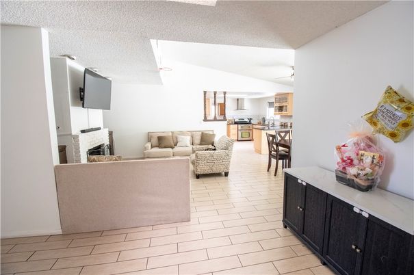 Dining room, Fireplace, Interior, Kitchen, Living room