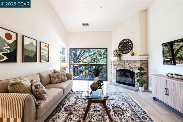 Fireplace, Interior, Kitchen, Recessed Lighting, Wood Texture Flooring