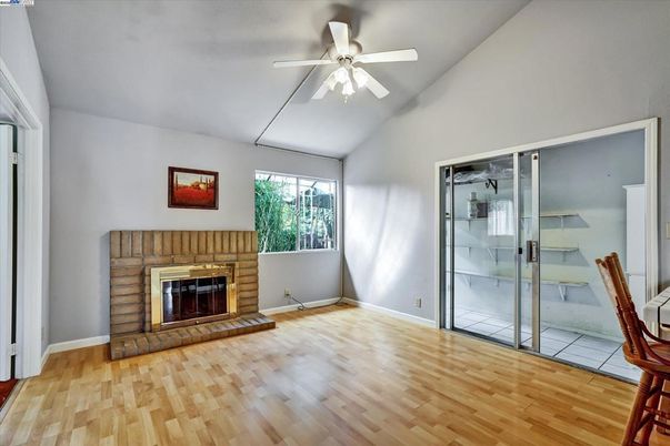 Empty room, Fireplace, Interior, Wood Texture Flooring