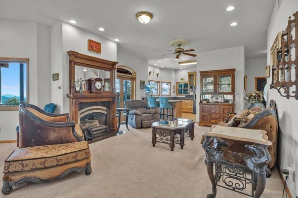 Fireplace, Interior, Living room, Recessed Lighting