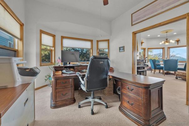 Chandelier, Home Office, Interior, Recessed Lighting