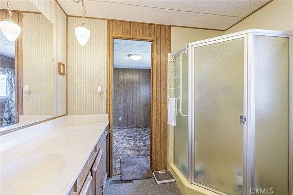 Bathroom, Glass Shower, Interior, Wooden Walls