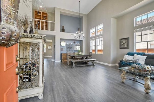Chandelier, Dining room, Interior, Wood Texture Flooring