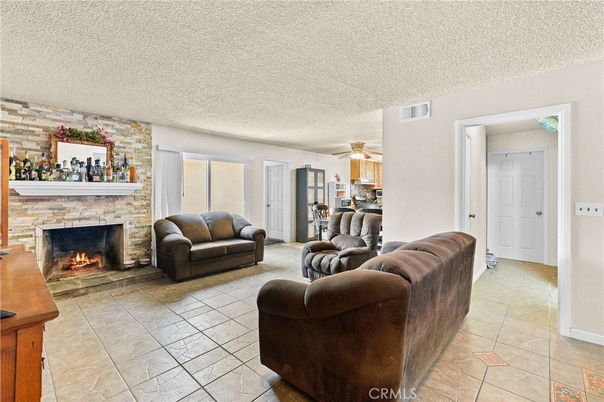 Fireplace, Interior, Living room, Stone Walls