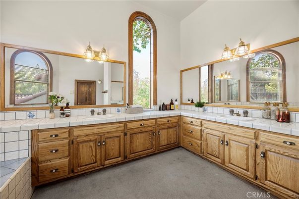 Bathroom, Dual Sink Vanities, Interior, Tile Countertops