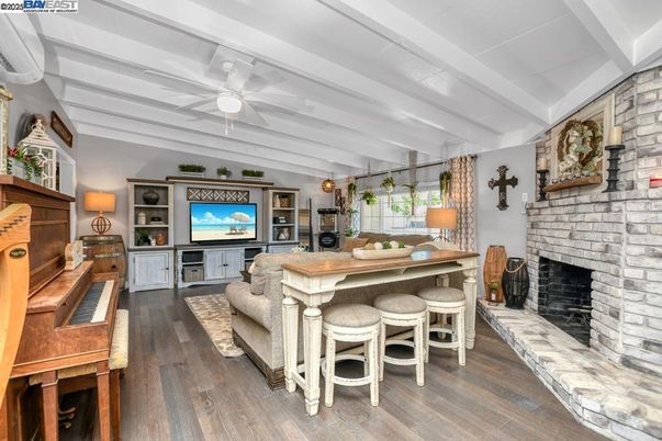 Fireplace, Interior, Living room, Piano, Wood Texture Flooring