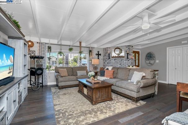 Interior, Living room, Stone Walls, Wood Texture Flooring
