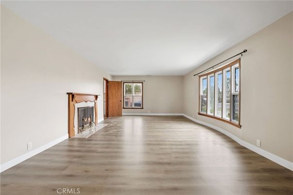 Empty room, Fireplace, Interior, Wood Texture Flooring