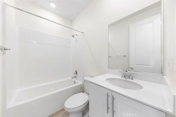 Bathroom, Interior, Recessed Lighting, Wood Texture Flooring