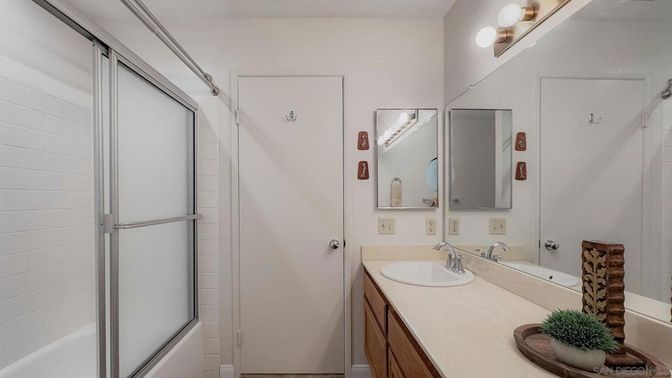 Bathroom, Dual Sink Vanities, Glass Shower, Interior