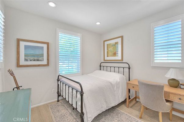 Bedroom, Home Office, Interior, Recessed Lighting, Wood Texture Flooring