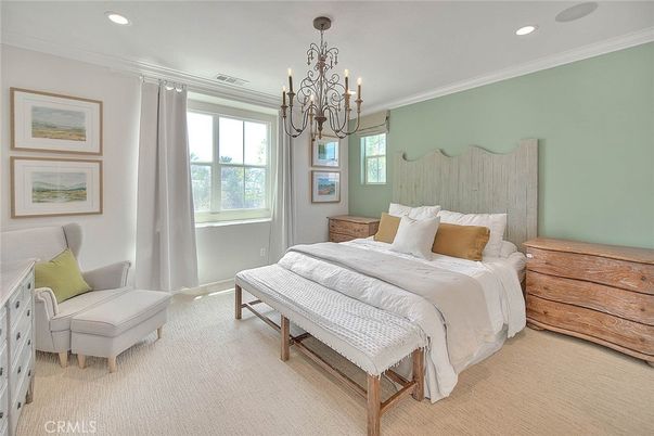 Bedroom, Chandelier, Interior, Recessed Lighting