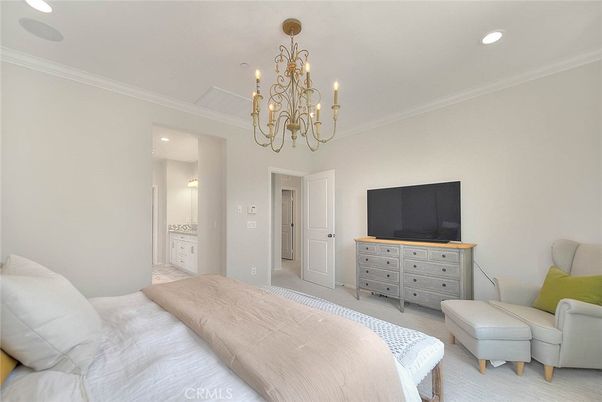 Bedroom, Chandelier, Interior, Recessed Lighting