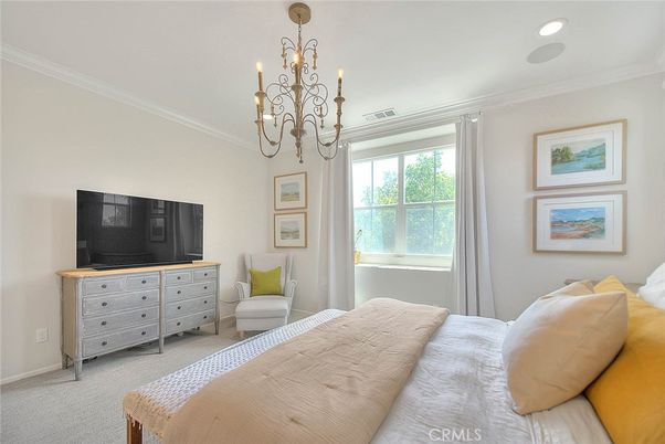 Bedroom, Chandelier, Interior, Recessed Lighting