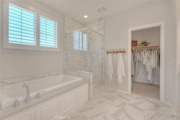 Bathroom, Glass Shower, Interior, Marble, Marble Walls, Recessed Lighting