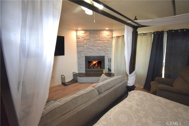 Fireplace, Interior, Stone Walls, Wood Texture Flooring