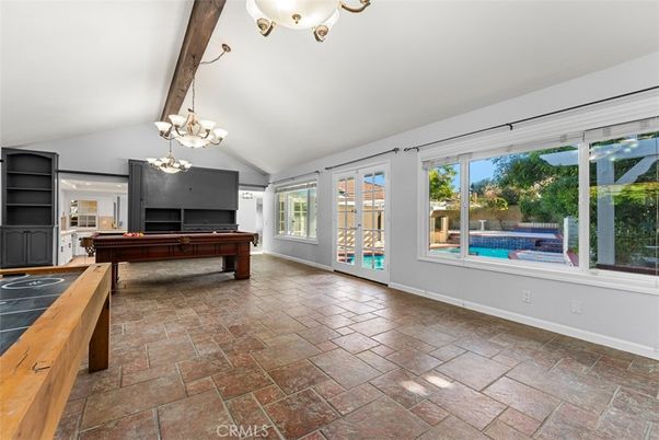 Billiard Table, Chandelier, Game Room, Interior, Pendant Lights