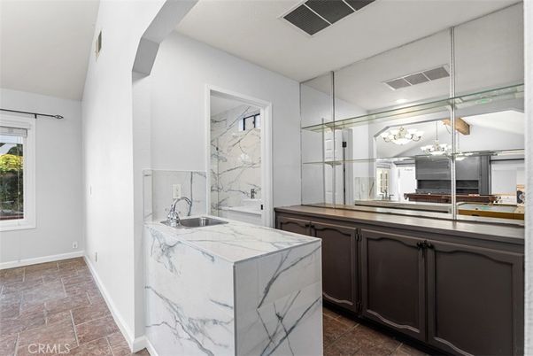 Interior, Kitchen, Marble Walls, Stainless Steel Appliances