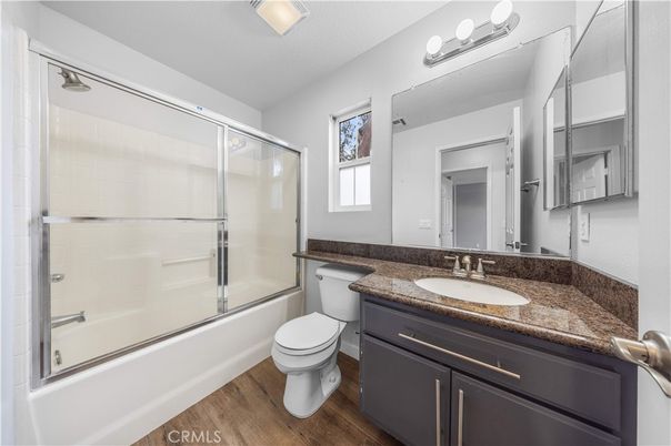 Bathroom, Glass Shower, Interior, Wood Texture Flooring