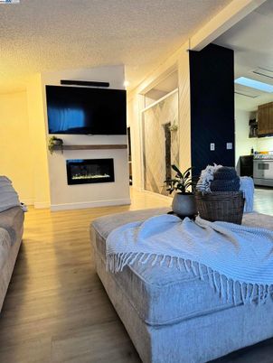 Bedroom, Fireplace, Interior, Wood Texture Flooring