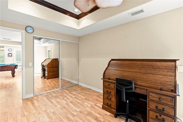 Billiard Table, Game Room, Home Office, Interior, Recessed Lighting, Wood Texture Flooring