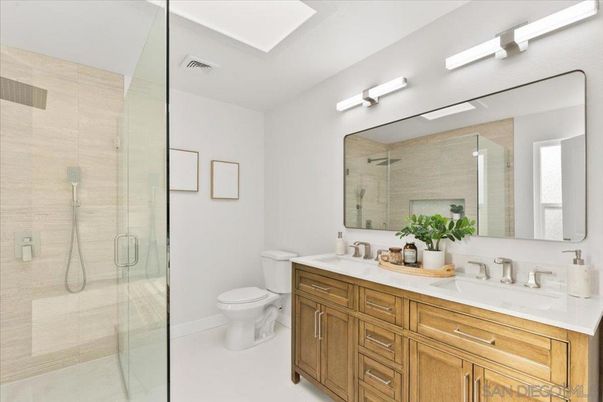 Bathroom, Dual Sink Vanities, Glass Shower, Interior